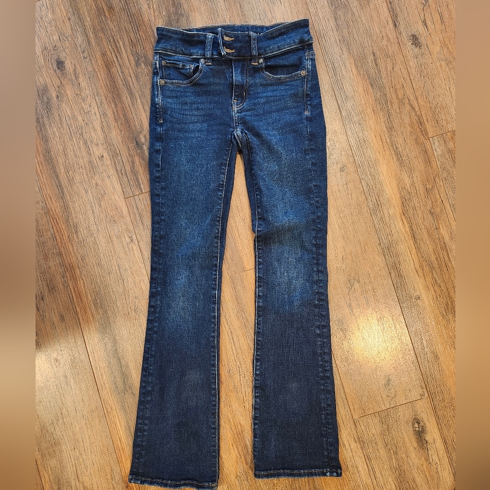 American Eagle Outfitters Kick Boot Jean - Dark Wash - 00 Short